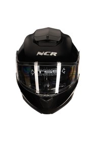 Resim NCR Stars Çene Açılır Kask Siyah Vizörlü Parlak Siyah 