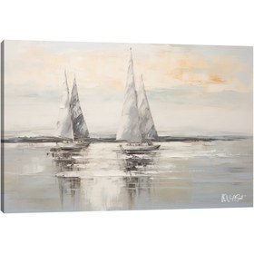 Resim Ufuktaki Tekneler - 120x80 ( Çok Satan ) 