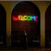 Resim Welcome Yazılı Neon Tabela Çok Renkli 