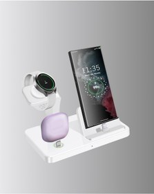 Resim Apple Uyumlu Kablosuz Şarj İstasyonu 4 Cihaz Destekli Ve Hızlı Şarjlı 