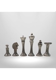 Resim Mc01 Metal Satranç Takımı - Gerçek Ceviz Tahta - El Yapımı 