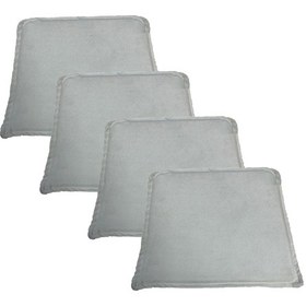 Resim Knsz sırt minderi 4 lü mazlum beyaz kumaş cırtlı tel sandalyesi sırtı için 