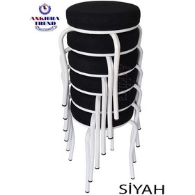 Resim Tabure (Beyaz Ayaklı) ((6 Adet)-Mutfak Balkon Tabur... 