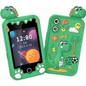 Resim Gaojunshop01 48mp Hd Çocuk Eğitici Akıllı Telefon Kamera Oyuncağı Yeşil 2.8 İnç Büyük Ekran Müzik Hikayeler 