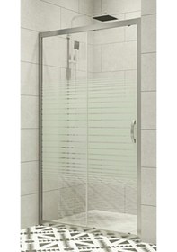 Resim Durul Duşakabin Ön Cephe 5Mm Çizgili Cam H:190 Beyaz - Şeffaf 