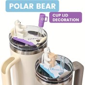 Resim Sevimli Kutup Ayısı Kapağı Dekorasyonu ile Çay Bardak, 20oz/30oz/40oz, Evrensel, Sevgililer Günü, Şükran Günü, Noel, Cadılar Bayramı, Yılbaşı 
