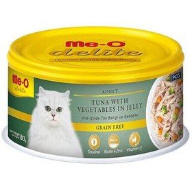 Resim Me-O Delite Ton Balıklı ve Sebzeli Jelly Tahılsız Kedi Konservesi 80 Gr 