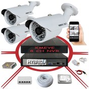 Resim 3' lü 5 MP 1940P Sensör 6 Megapiksel Sony Lens Metal Kasa IP Güvenlik Kamerası Seti_BS 748IP 