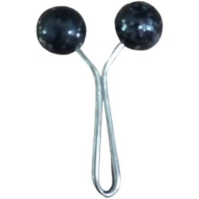 Resim Eşarp Klipsi Top Model Simli Siyah 1 Adet 