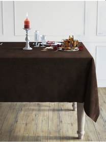 Resim Daily Series Kadife Dokulu Kahverengi Masa Örtüsü Kahverengi 