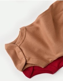 Resim Rebebe Babycosy Modal 2 Li Kısa Kollu Bebek Badi - Bebek Body - Csym1121 (544639971) Kahverengi - Kırmızı 