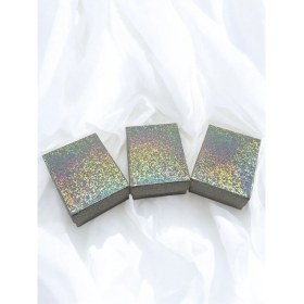 Resim Parlak 3 Lü Süngerli Takı Kutusu, Hediyelik Karton Mini Kutu 