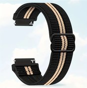 Resim Gaojunshop01 Siyah 20mm Çizgili Nilon Ayarlanabilir Elastik Kemer Kadın Erkek 