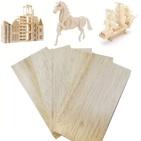 Resim 5/10 adet Balsa ahşap levha Boyut 200mm uzunluğunda 100mm genişliğinde 4mm kalınlığında El yapımı DIY projesi Ahşap DIY el sanatları aksesuarları 