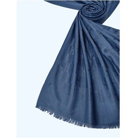 Resim Mim Eşarp Işıl İpek - H Desen Kaşmir İpek Şal 75x190 Cm İndigo 