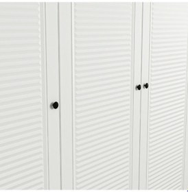 Resim Minar Kale 8 Mebran Panjur Kapaklı 4 Çekmeceli Dolap Beyaz/beyaz 190cm 