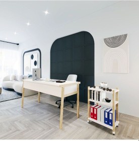 Resim Zenith Çalışma Masası Kitaplık Takımı150cm Beyaz Meşe 