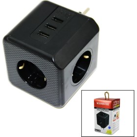 Resim Vanch TERMAL AKIM KORUMALI 3X PRİZ 3X USB DUVAR TİPİ PRİZ SİYAH 10A - 2500W (5264) 