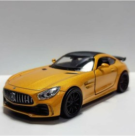 Resim WELLY 1.36 ÖLÇEK WELLY MARKA LİSANSLI MERCEDES AMG GTR 12CM SARI RENK MODEL METAL ARABA 