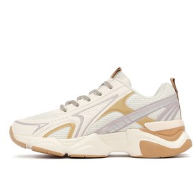 Resim Derimod Kadın Krem Bağcıklı Kalın Tabanlı Sneaker, Kışlık Spor Ayakkabı 25AFD431114 