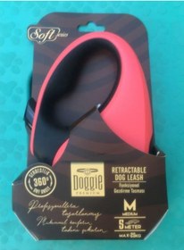 Resim Doggie Soft M Otomatik Tasma Kırmızı 5 M / 25 Kg Kırmızı 