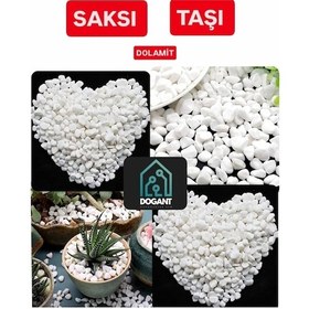 Resim Mezar Süsleme Beyaz Çakıl Taşı 2 Kg 
