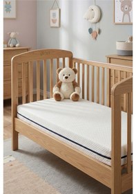 Resim 10Cm Süngerli Bebek Çocuk Beşik Yatağı 60x120 Yıkanabilir Kılıflı Park Yatak Oyun Parkı 