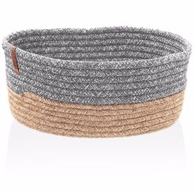 Resim The Mia Jutte Oval Sepet Bambu Gri SPT0031 24x15x12 cm 