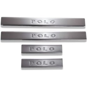 Resim Vw Volkswagen Polo Uyumlu Hb Kapı Eşiği 4 Parça 2005-2009 Paslanmaz Krom 