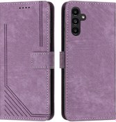 Resim Samsung Galaxy Uyumlu A16 Kılıf Baskılı Çizgiler Deri Telefon Kapağı Bookstyle Katlanır Stand 