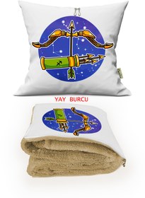 Resim Genel Markalar Yay Burcu Baskılı Tv Battaniyeli Opsiyonel Yastık & Kırlent 36x36cm 