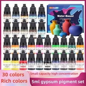 Resim 30 Renk Su Bazlı Pigment Seti, Alçı DIY Döküm, Çimento El Sanatları, DIY Boyama El Sanatları, Su Çözülebilir Boya, Su Bazlı DIY Projeleri için İdeal 