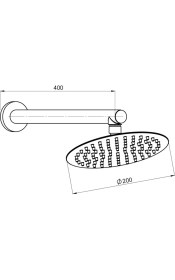 Resim Gpd Ankastre Duş Başlığı Oval Slim Metal Ø20 cm Altın ADS28-A 