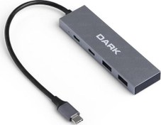 Resim DK-AC-USB312C 4 Port USB Type-C HUB 2X USB3.0 Type-A & 2X USB3.1 Type -C Dark