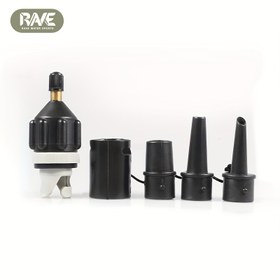 Resim RAVE Çok Fonksiyonlu Şişme Pompalı Çadır - 4 Nozul ile Taşınabilir Siyah & Beyaz Şişme Tekne Pompası - Kano, Sörf, Kano için - Dayanıklı Açık Hava Su Sporları Ekipmanı, Şişme Tekne Pompası, Kano Aksesuarı, Şık Tasarım, Sağlam İnşaat 