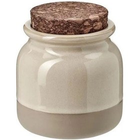 Resim Gladelıg Serisi İle Eşleşen Seramik Kavanoz 2 Adet Bej Renk 0.3 Lt Sırlı Yüzey-mantar Kapak 