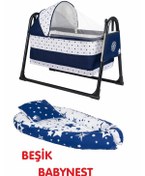 Resim Özbay Btrend Babynest Yatak Ve Yastık+ Sallanır Sepe Lacivert 
