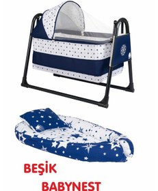 Resim Özbay Btrend Babynest Yatak Ve Yastık+ Sallanır Sepe Lacivert 