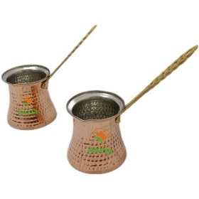 Resim Safir Bakır Cezve Seti İkili Bakır Cezve Seti Orta Boy A++ Safir 