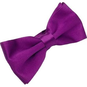 Resim Brianze Koyu Mor Düz Renk Saten Papyon Koyu Mor 