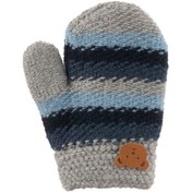 Resim Kitti Bebe Örme Eldiven Erkek Çizgili Gri Gri 