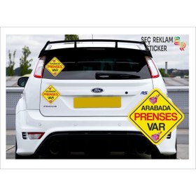 Resim SEÇ Arabada Prenses Var (18X18)sticker Araç Sticker Çok Amaçlı Sticker 