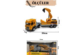Resim KoseToys Kepçe Iş Makinası 1:24 Işıklı Müzikli Çek Bırak 30 cm Die Cast 