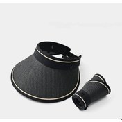 Resim Upf50+ Uv Korumalı Hasır Güneş Şapkası - Plaj Seyahati İçin Dış Mekan Geniş Kenarlı Nefes Alabilir Yaz Şapkası, Unisex Güneşlik Siyah 