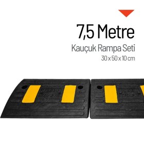 Resim İleri Trafik Kauçuk Kablo Kanallı Otopark Rampası - 7,5 Metre Set 