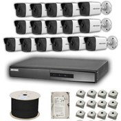 Resim Hikvision 2 MP Mikrofonlu 16 Kameralı 2 TB Disk Tak Çalıştır Hazır IP Kamera Seti 