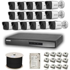 Resim Hikvision 2 MP Mikrofonlu 16 Kameralı 2 TB Disk Tak Çalıştır Hazır IP Kamera Seti 