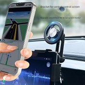 Resim Yeni enerji araçları için çok açılı ayarlanabilir manyetik araba telefon tutucusu, güçlü emiş, görüş engeli olmadan, stabil ve güvenli, Tesla Y ve Model 3 gösterge paneli ekran aksesuarlarına uygun 