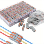 Resim 28-12 AWG Teller için 20/40/50 Adet Kompakt Kol Tipi Kıskacı Bağlantı Elemanları - Depolama Kutusu ile Bronz Elektrik Terminaller, Renk Kodlu Turuncu & Sarı, Araç ve Ev Kablolamaları & DIY Projeleri için Alet Gerektirmeyen Basınçlı Bağlantı, Hızlı Tel Konnektörler 