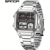 Resim Oldfriend Sanda Erkek Spor Saati Kronograf Alarmlı Kronometre Geri Sayım Gümüş Siyah Diğer 